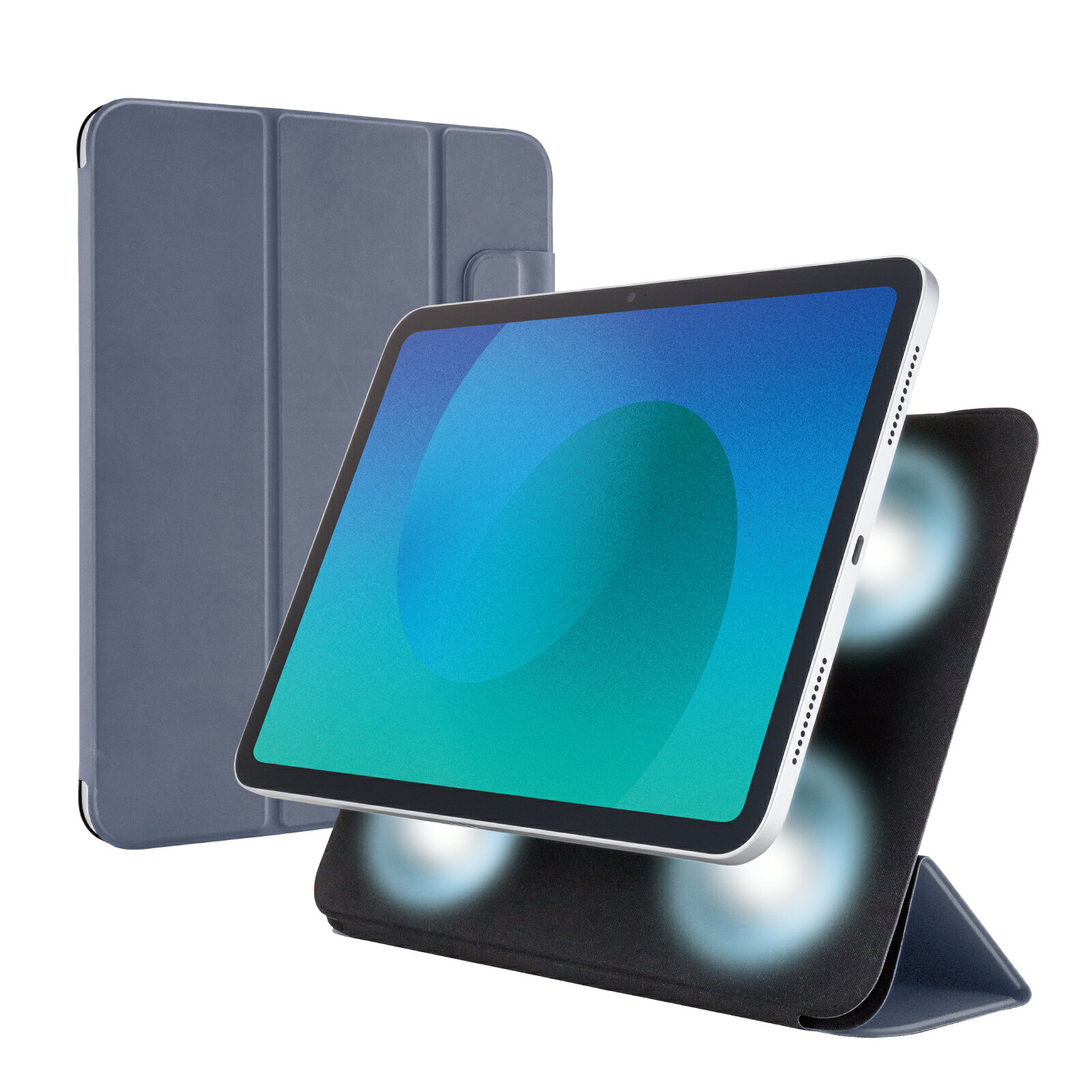 Rakuten - [ELECOM]iPad ケース 11インチ ( A16 ) / 10.9インチ 第10世代 マグネット着脱フラップ カバー 2アングル 三つ折りスタンド オートスリープ機能 軽量 薄型 ブルーグレー TB-A25RWVPF2BG/TBA25RWVPF2BG