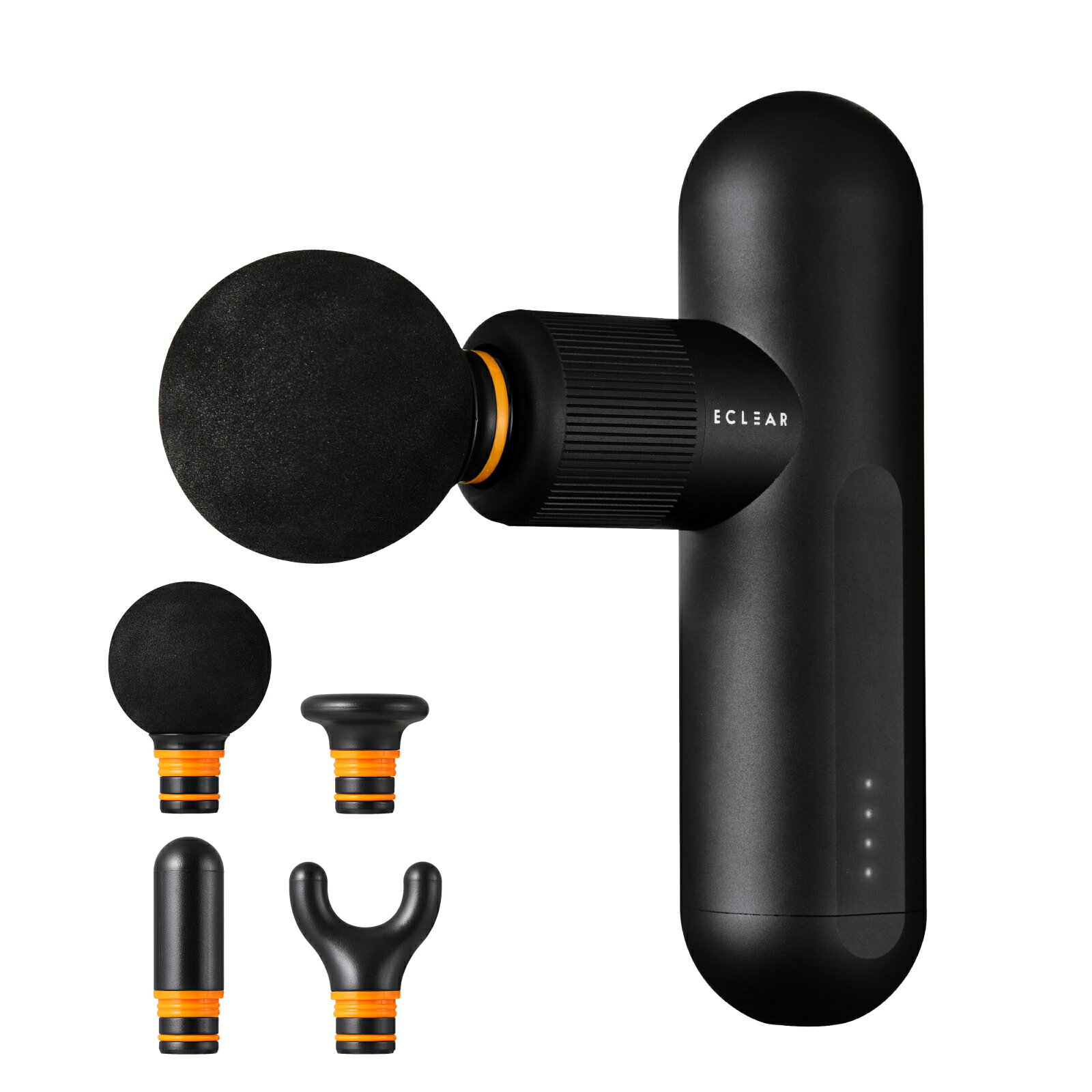 [ELECOM]リフレッシュガン ヘビーモデル 4段階 セルフケア 静音 アルミ合金 ECLEAR ブラック HCR-GN03B..