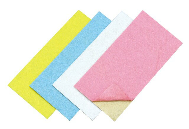 シールタイプの小さなフェルトシート！　小(100×50×1mm)[4色：黄・青・ピンク・白]×各1　