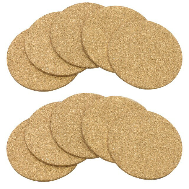 軽量かつ耐久性に優れたΦ100mmのコルクコースター10枚組です。飲み物の熱や水滴からテーブルをしっかり保護し、ナチュラルな風合いはどんなインテリアにも自然になじみます。環境にやさしいエコフレンドリーな素材で、家庭や飲食店など幅広いシーンで活躍するシンプルかつ実用的なアイテムです。Φ100mm×4mmコルクコースター×10