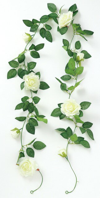 フェイクグリーン　ガーランド　バラ　白【75216】 アーテック