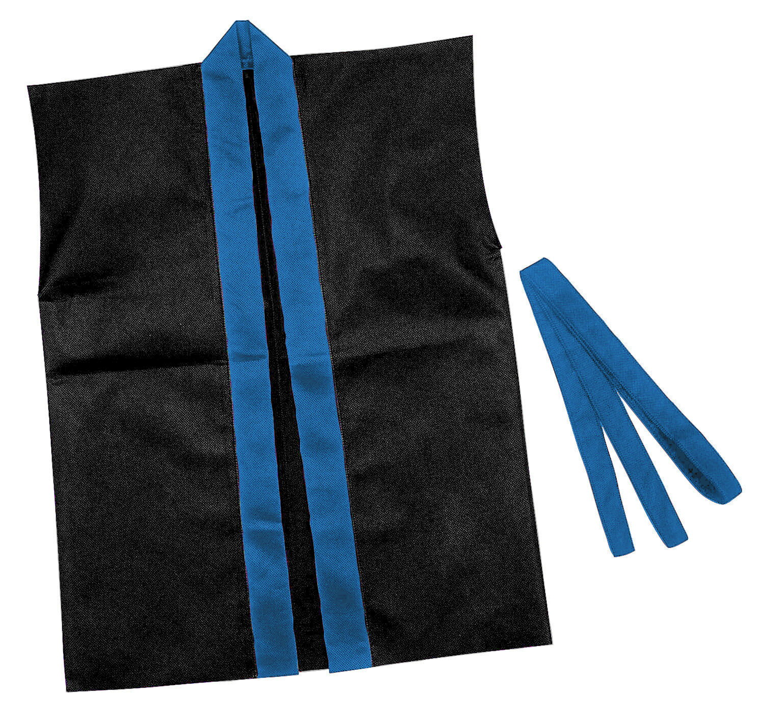 【3265】カラー不織布ハッピ子供用袖無 S黒(青襟) アーテック