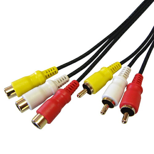 5m W3 RCA延長ケーブル RCA×3(オス)-RCA×3(メス) VM-4007/VM4007