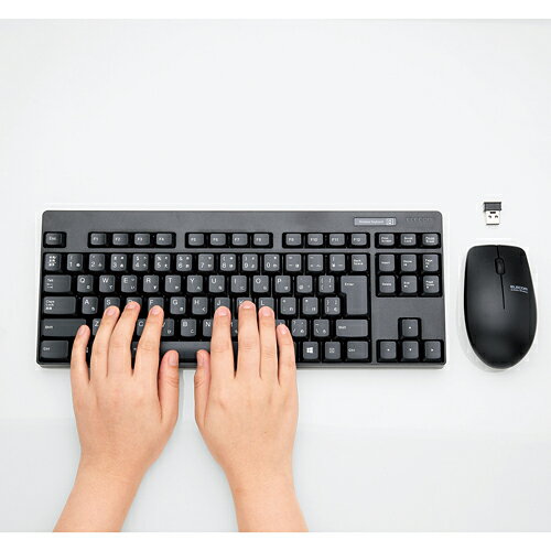 【ポイント10倍】[ELECOM(エレコム)] 2.4GHzワイヤレスコンパクトキーボード&マウス TK-FDM086MBK / tkfdm086mbk