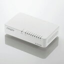 エレコム Giga対応スイッチングHub/8ポート/プラスチック筐体/電源外付モデル/ホワイト EHC-G08PA2-W