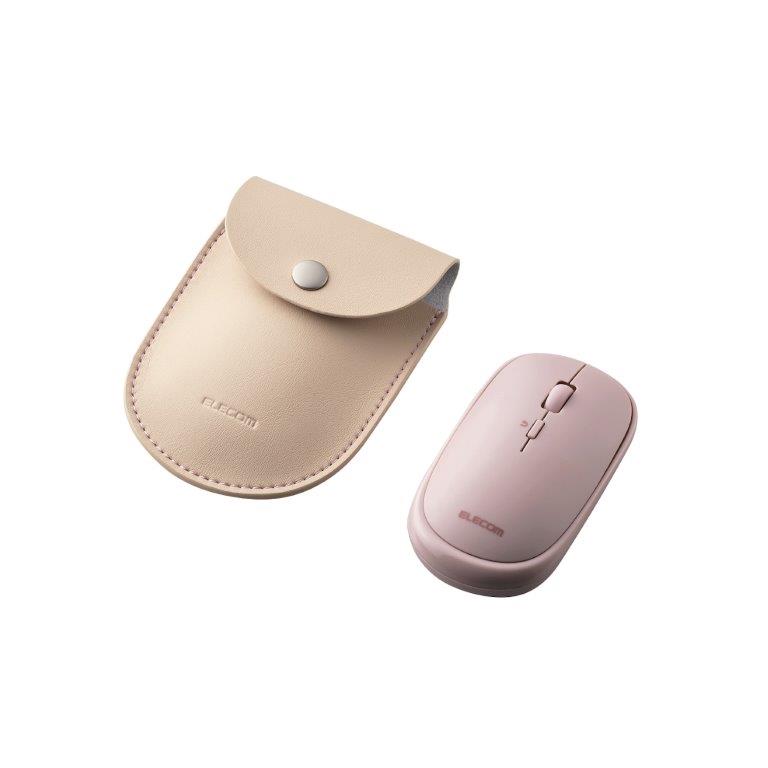 [ELECOM]BlueLEDマウス/薄型/Bluetooth対応/4ボタン/ポーチ付/ピンク M-TM10BBPN/MTM10BBPN