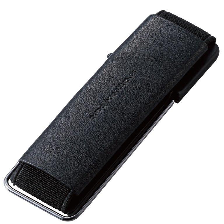 [ELECOM]スマホバンド スマホベルト 貼り付けタイプ レザー 落下防止 スタンド おしゃれ ブラック P-STBLSBK/PSTBLSBK