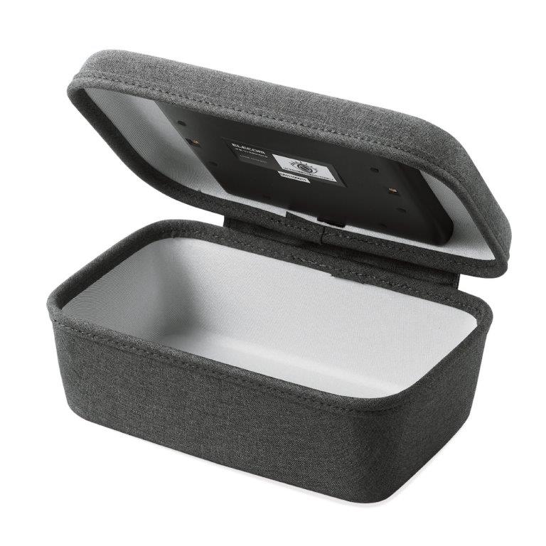 [ポイント10倍][ELECOM]除菌器 除菌ケース UV除菌 UVC 紫外線ライト 3分 99%除菌 スマホ マスク メガネ イヤホン チャコールグレー 短時間 簡単 安全設計 IPM-UVRB01GYD/IPMUVRB01GYD