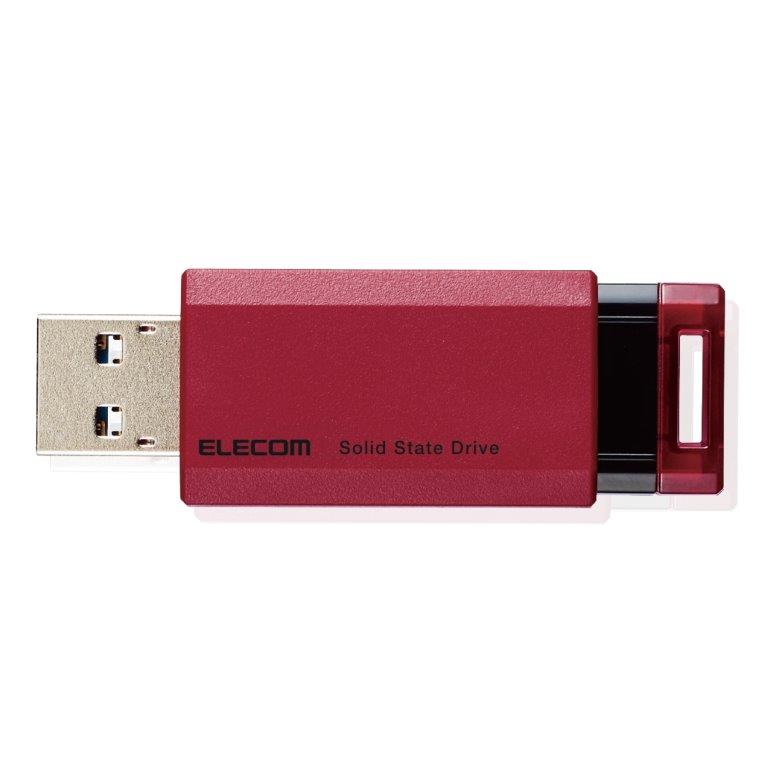 [ELECOM]SSD 外付け ポータブル 250GB 小型 ノック式 USB3.2(Gen1)対応 レッド PS4/PS4Pro/PS5 ESD-EPK..