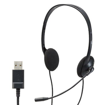 [ポイント10倍][ELECOM]ヘッドセット 子供専用 小学生 回転式マイクアーム USB 両耳 安全音量低減 サイズ調整機能付き ブラック タブレット オンライン学習 HS-KD03UBK/HSKD03UBK