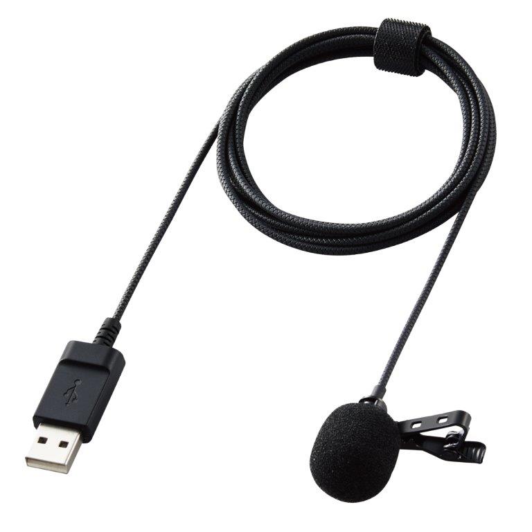 Other - [ELECOM]ピンマイク クリップマイク USBマイク PC 収納ポーチ ケーブル長:1.8m 音声チャット 動画撮影 ブラック HS-MC09UBK/HSMC09UBK