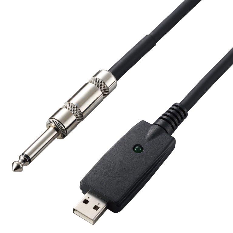 Rakuten - [ELECOM]オーディオインターフェース シールドケーブル USB-φ6.3 3m 楽器用 黒 DH-SHU30BK/DHSHU30BK