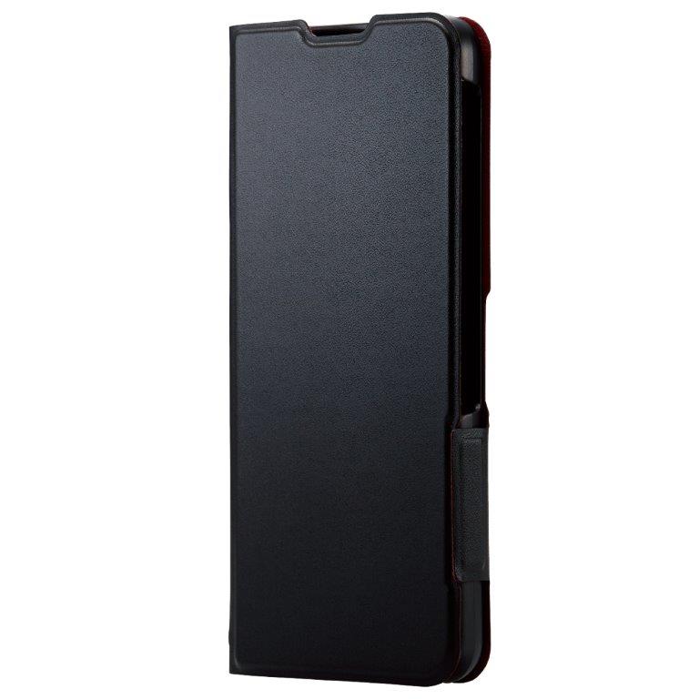 Rakuten - [ELECOM]エレコム シンプルスマホ6 ケース カバー レザー 手帳型 マグネット フラップ 耐衝撃 超軽量 スリム 薄型 カードポケット UltraSlim ポリカーボネート ブラック PM-S224PLFUBK[790]/PMS224PLFUBK