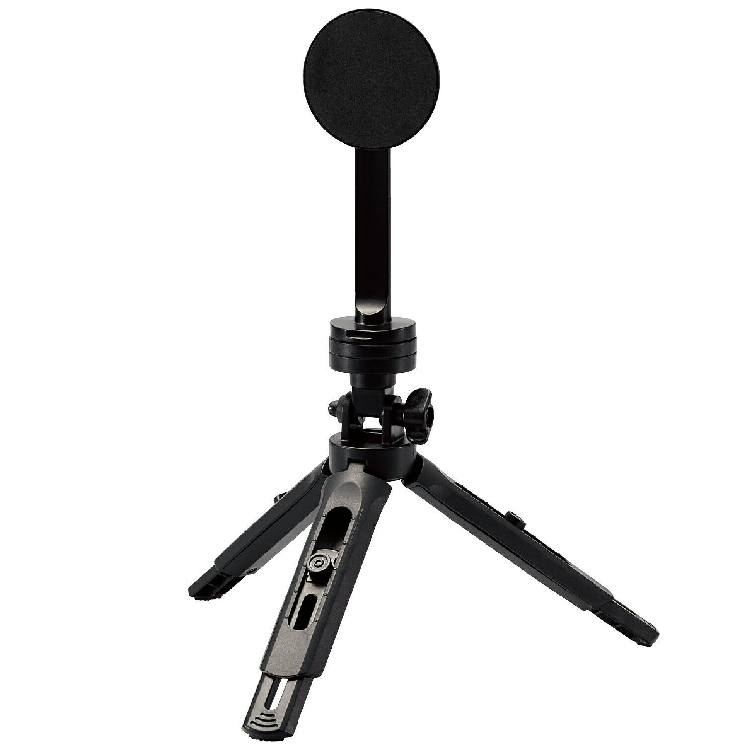 [ELECOM]スマホ 三脚 マグネット着脱式 スタンド 横360度 縦180度調節可 【 MagSafe iPhone 対応 】 1/4ネジ スマホホルダー等付替え可 携帯スタンド 自撮り棒 ブラック P-MAGSTD1BK/PMAGSTD1BK