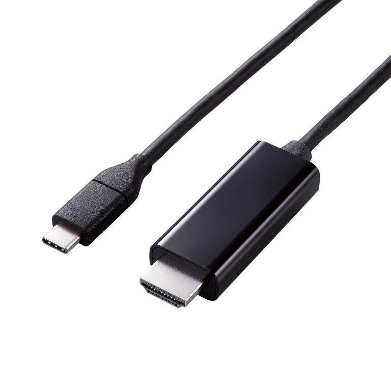 [ELECOM]USB Type-C to HDMI 変換 ケーブル 2m やわらか 【 Windows PC Chromebook MacBook Pro / Air iPad Android スマホ タブレット 各種対応 】 ブラック MPA-CHDMIY20BK/MPACHDMIY20BK