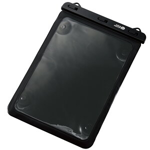 [ELECOM]タブレットケース 防水ケース 汎用 IPX8 吸盤付き 【 iPad Android 等 8.9〜13インチの タブレット 対応 】 ブラック TB-WPSB13BK/TBWPSB13BK