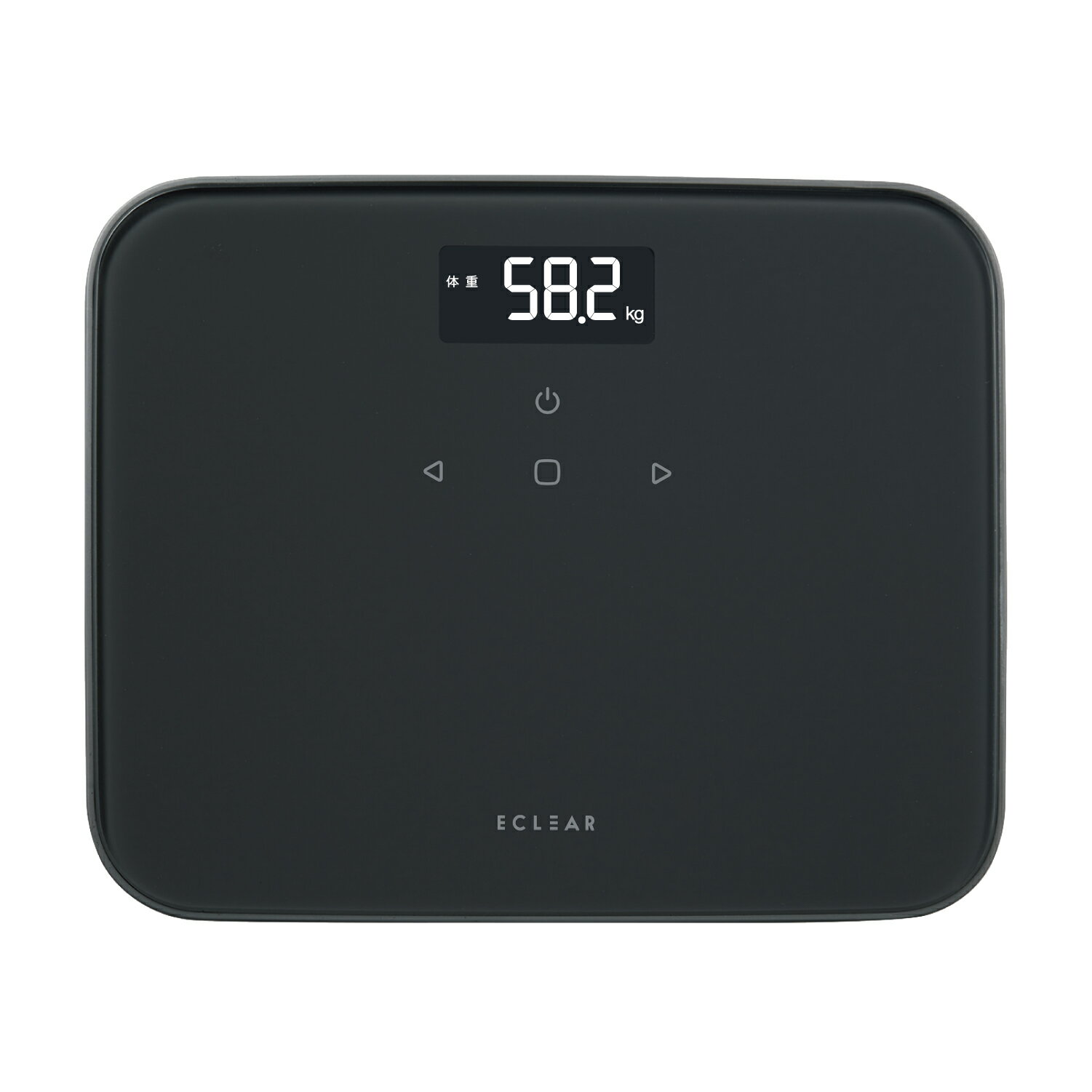 [ELECOM]体重計 ヘルスメーター 乗るだけ 自動認識機能付 100g単位 体重 前回体重差 BMI 3項目測定可 コンパクト デジタル はかり ECLEAR Plus チャコールブラック HCS-S02BK/HCSS02BK