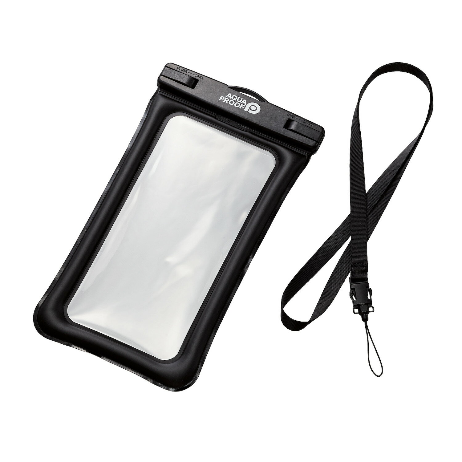Rakuten - [ELECOM]スマホ防水ケース IPX8 ( 防水ケース ×1 ネックストラップ ×1) 【 iPhone Android 等 6.9インチまでの スマホ 対応】 水没防止設計 AQUA PROOF ブラック P-WPSF04BK/PWPSF04BK