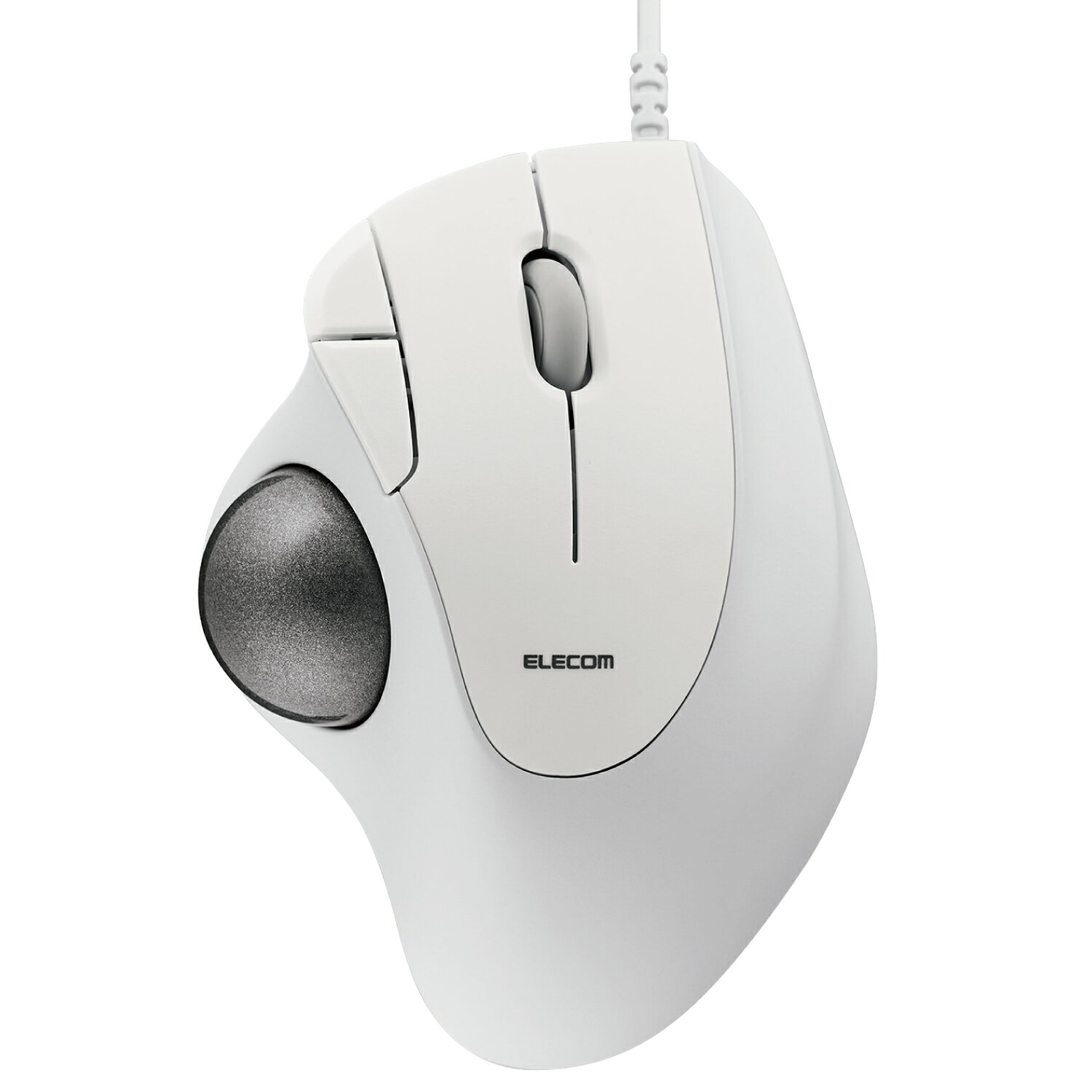 [ELECOM]トラックボール マウス 有線 5ボタン 人工ルビーユニット エルゴノミクス 【 Windows 11 / 10 macOS ChromeOS 各種対応 】 ホワイト M-IT10URWH/MIT10URWH