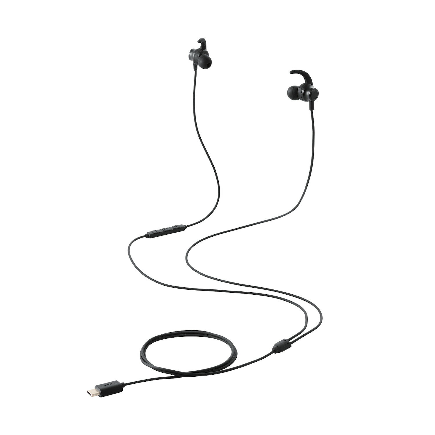 [ELECOM]タイプC イヤホン マイク付き ダイナミック型 耳せんタイプ 有線 1.2m 【 USB Type-C ポートのある iPhone iPad Android スマホ タブレット 他対応 】 ブラック EHP-DF12CMBK/EHPDF12CMBK