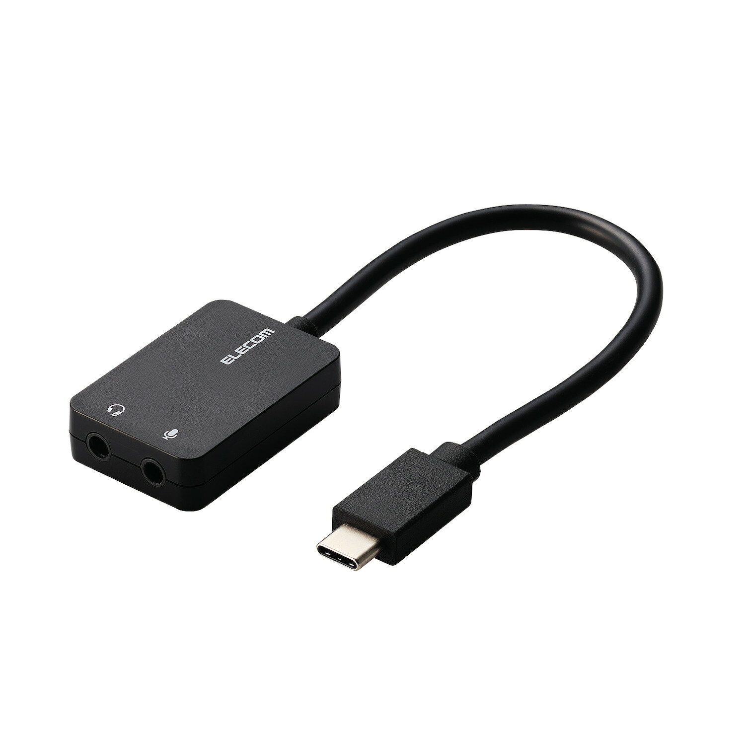 [ELECOM]USB Type-C �����ǥ����Ѵ������ץ� 3.5mm ���ƥ쥪�ߥ˥���å� 3�� 4�� ��1 �ޥ������ϥߥ˥���å�3�ˡ�1 ����ۥ󥸥�å� �Ѵ� �֥�å� USB-CADC02BK/USBCADC02BK