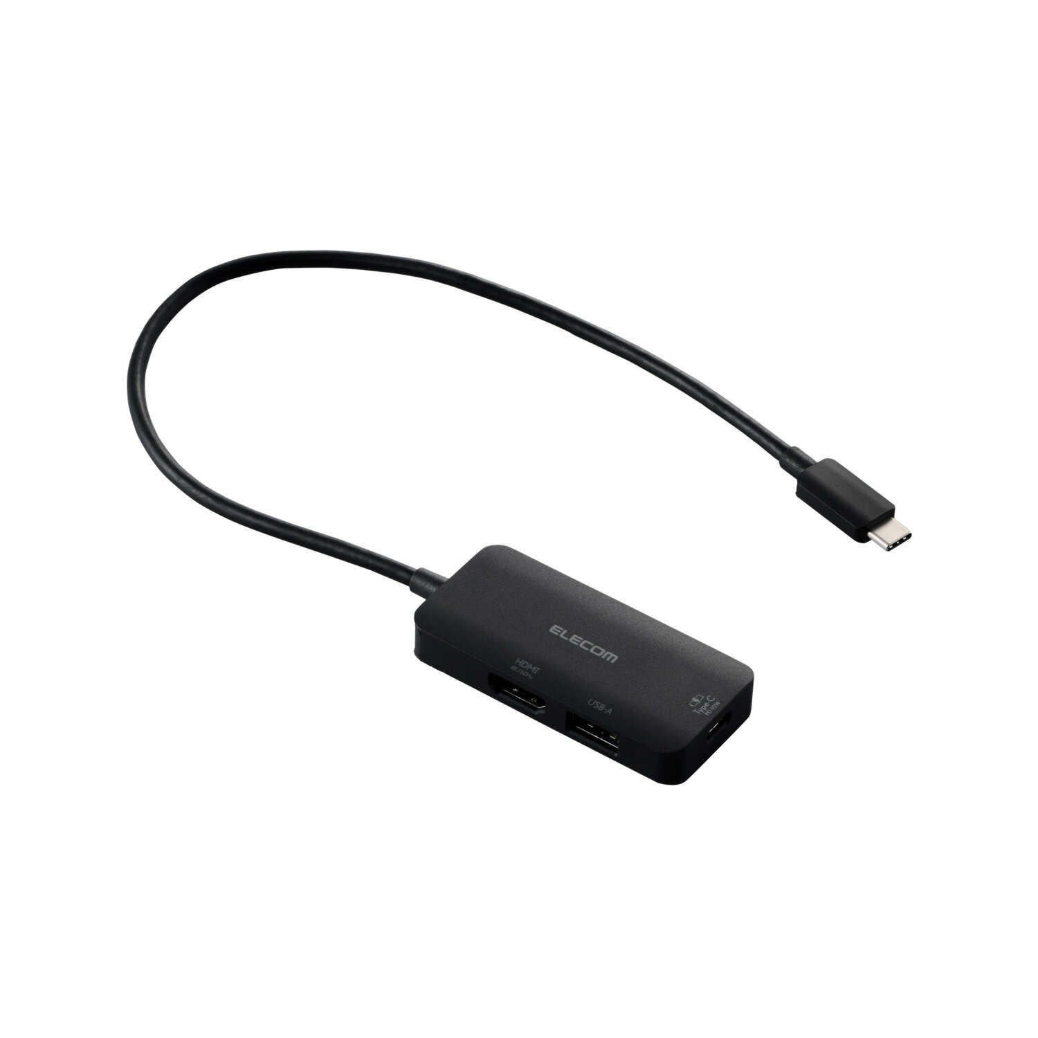 [ELECOM]USB Type-C ドッキングステーション 3-in-1 コンパクト ハブ PD 100W 急速充電 USB-C ×1 USB-A ×1 HDMI ×1 【 Windows mac iPad 等 TypeC機器対応】 ブラック DST-C31BK/DSTC31BK
