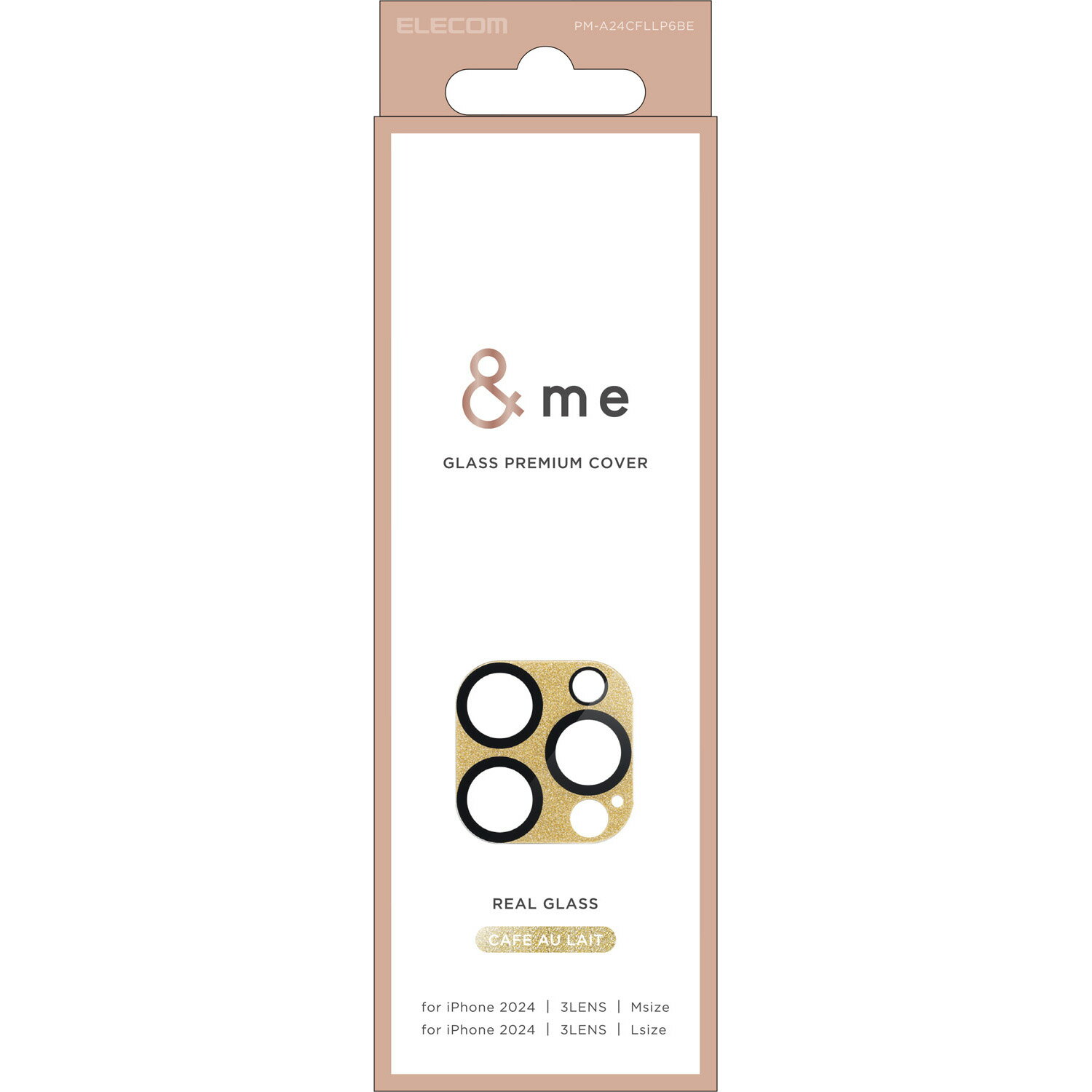 Rakuten - [ELECOM]iPhone16 Pro / 16 Pro Max カメラフィルム ガラス カメラ全体保護 全面グリッター 高透明 表面硬度10H 指紋防止 飛散防止 &me カフェオレ PM-A24CFLLP6BE/PMA24CFLLP6BE