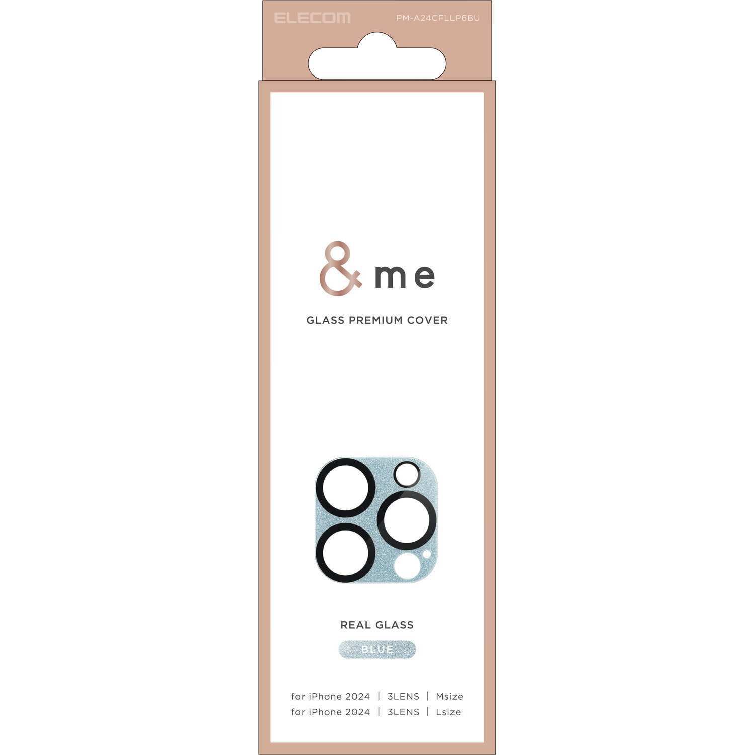 樂天商城 - [ELECOM]iPhone16 Pro / 16 Pro Max カメラフィルム ガラス カメラ全体保護 全面グリッター 高透明 表面硬度10H 指紋防止 飛散防止 &me ブルー PM-A24CFLLP6BU/PMA24CFLLP6BU