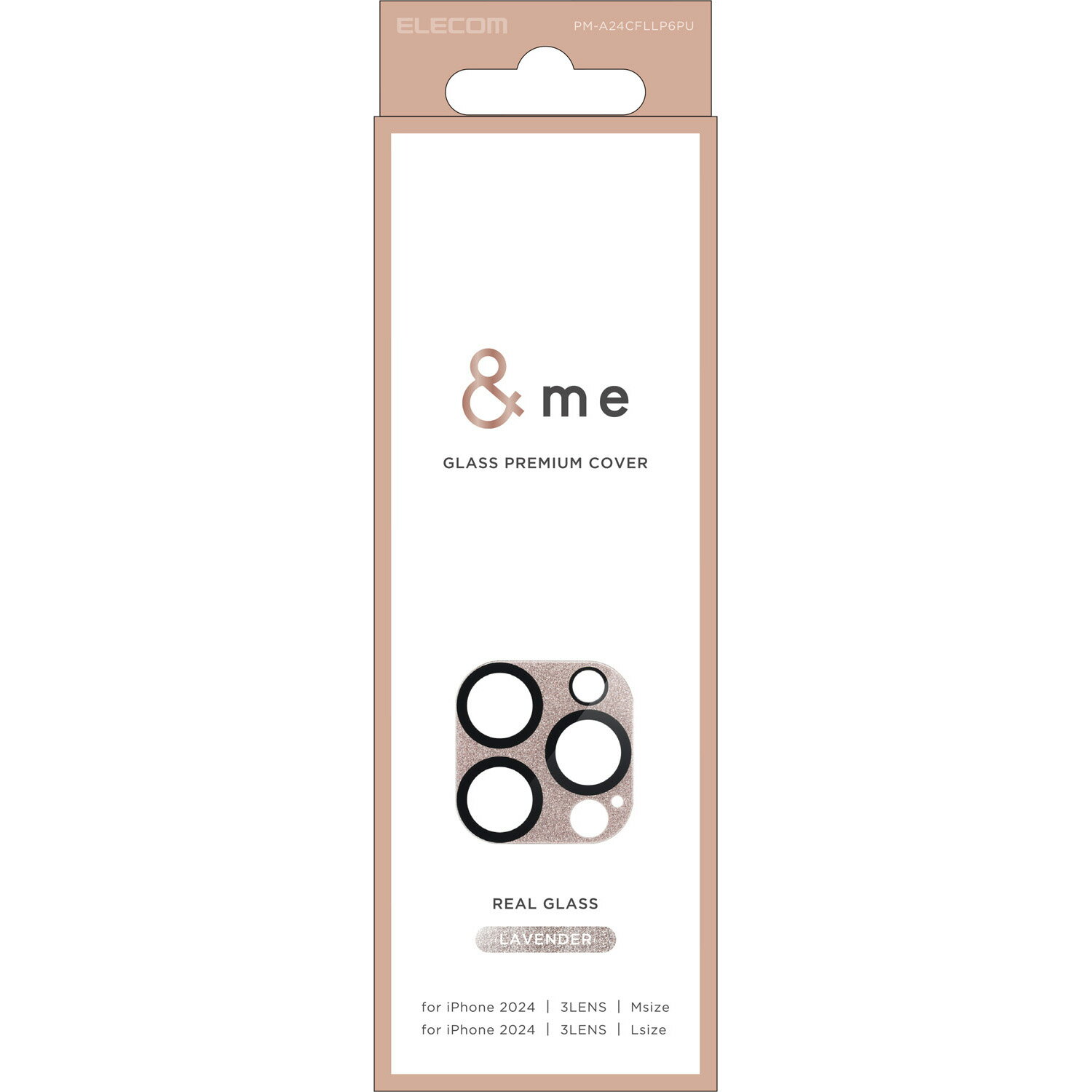 Rakuten - [ELECOM]iPhone16 Pro / 16 Pro Max カメラフィルム ガラス カメラ全体保護 全面グリッター 高透明 表面硬度10H 指紋防止 飛散防止 &me ラベンダー PM-A24CFLLP6PU/PMA24CFLLP6PU