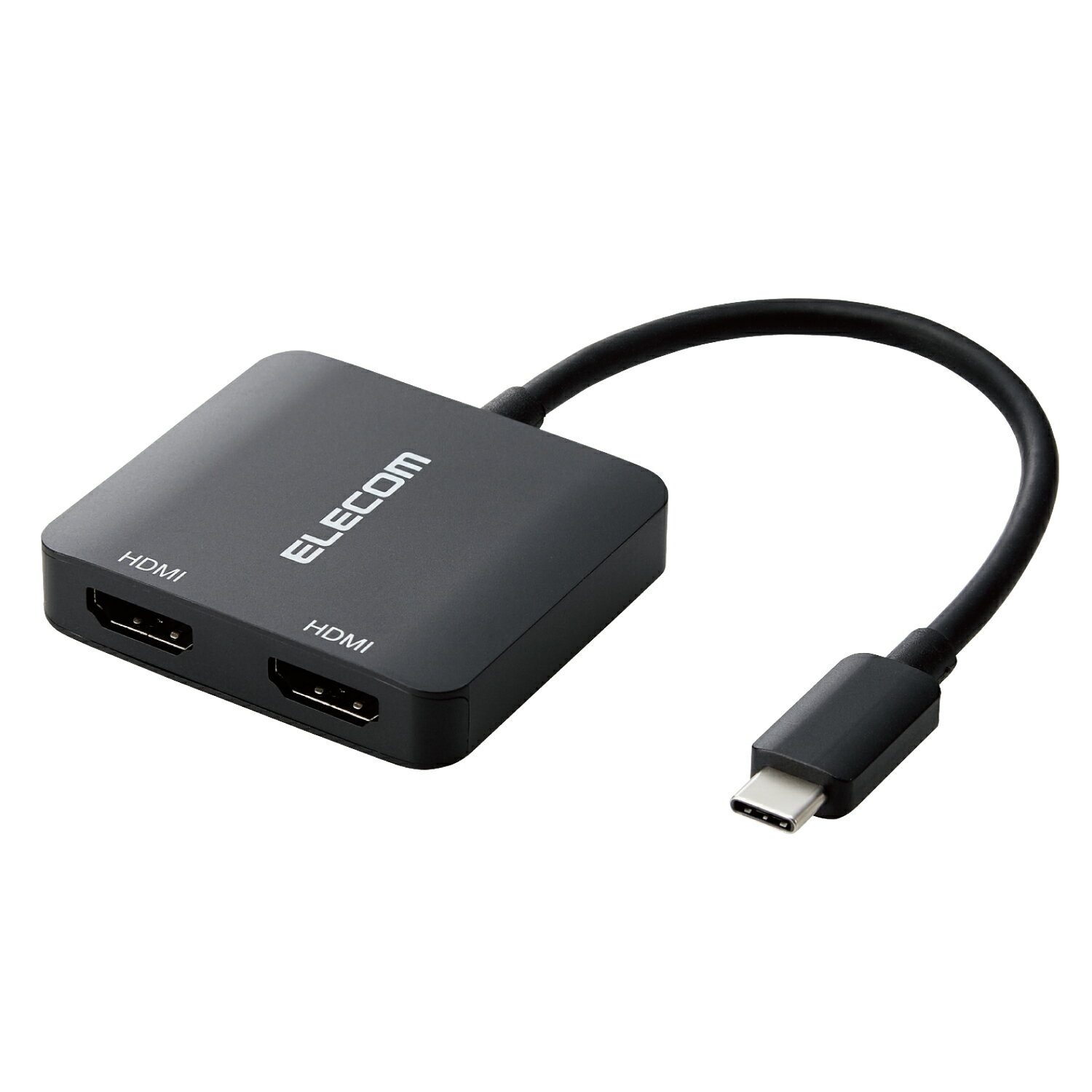 樂天商城 - [ELECOM]USB Type-C - HDMI 変換 ( USB-C プラグ to HDMIポート×2 ) 12cm 4K 60Hz 【 タイプC ポート搭載機器各種対応 】 3画面表示 ブラック AD-CHDMI2BK2/ADCHDMI2BK2