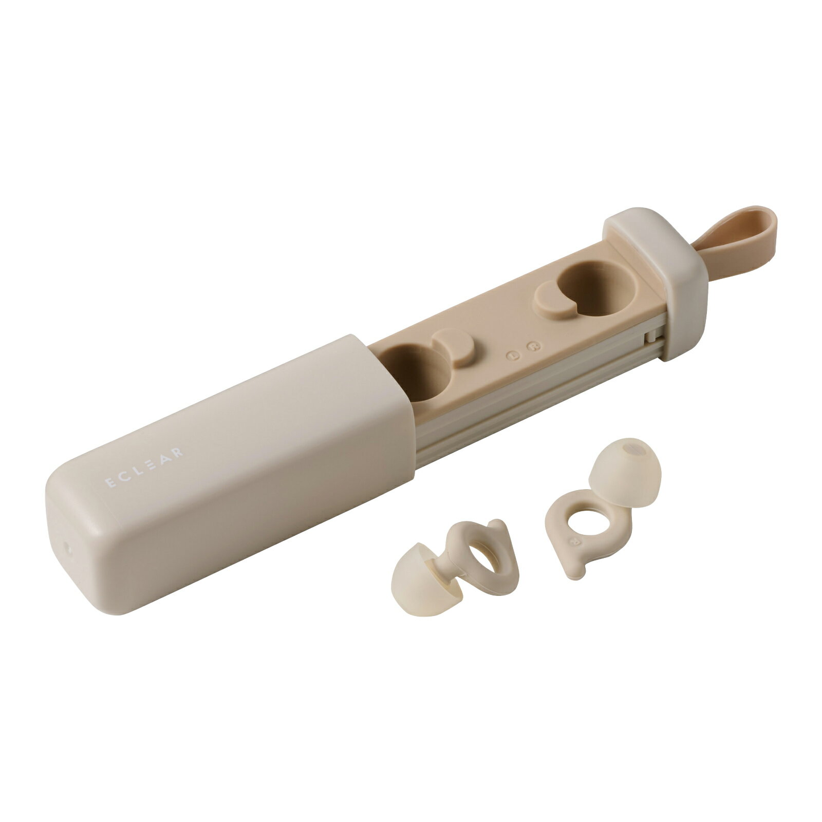 [ELECOM]耳栓 睡眠用 遮音性 薄型 横向き寝 快眠 いびき対策 快適フィット 水洗い可 4サイズチップ 収納ケース付 エクリア ベージュ HCSL-EP01BE/HCSLEP01BE