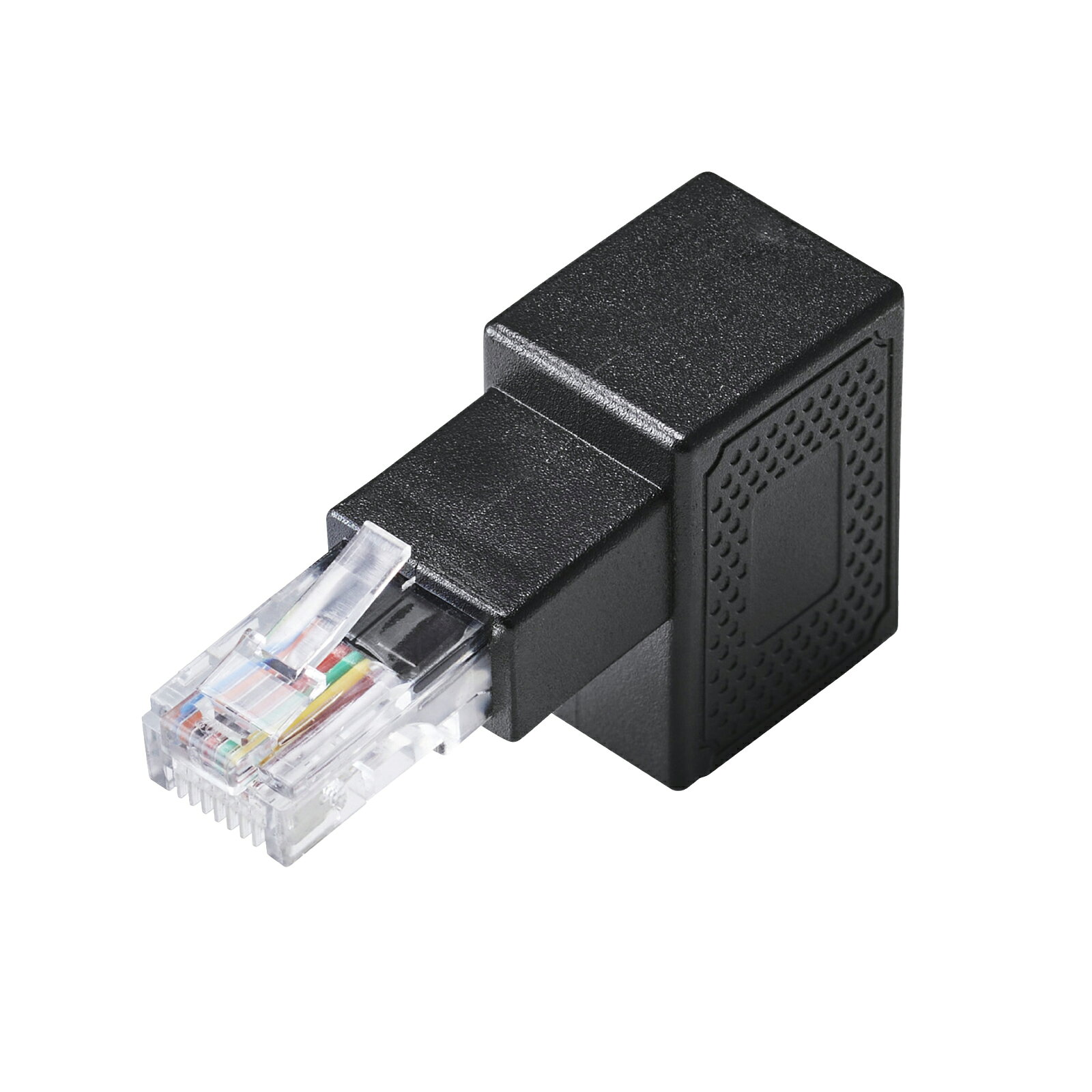 [ELECOM]LANケーブル 延長コネクタ L字下向き 変換アダプタ Cat5e RJ45 中継コネクタ ギガビット対応 ブラック LD-RJ45U5ELDBK/LDRJ45U5ELDBK