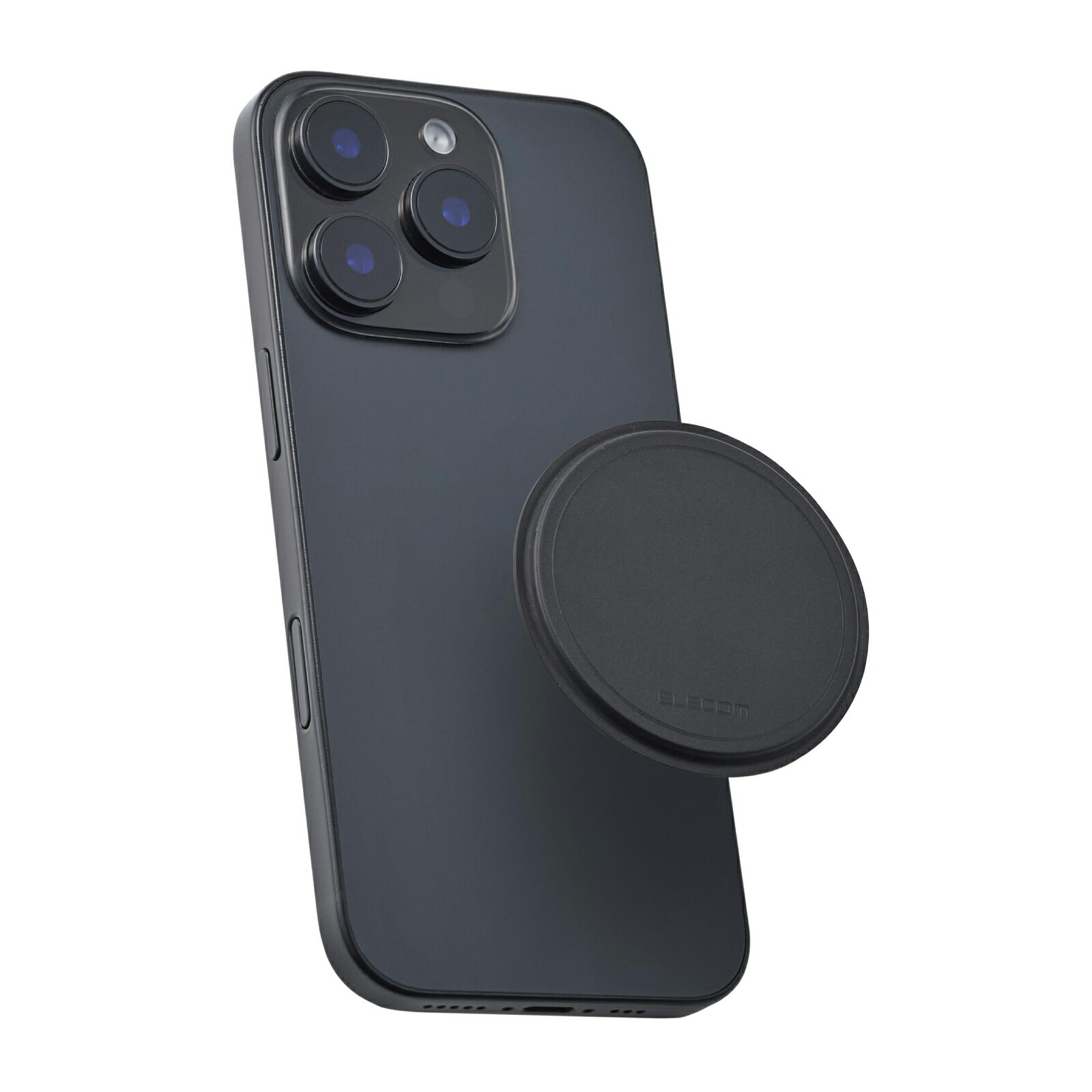 [ELECOM]強力マグネットパッド 壁掛け スマホホルダー MagSafe iPhone専用 水回り対応 360度調整 ブラック AMS-WMAGPDBK/AMSWMAGPDBK