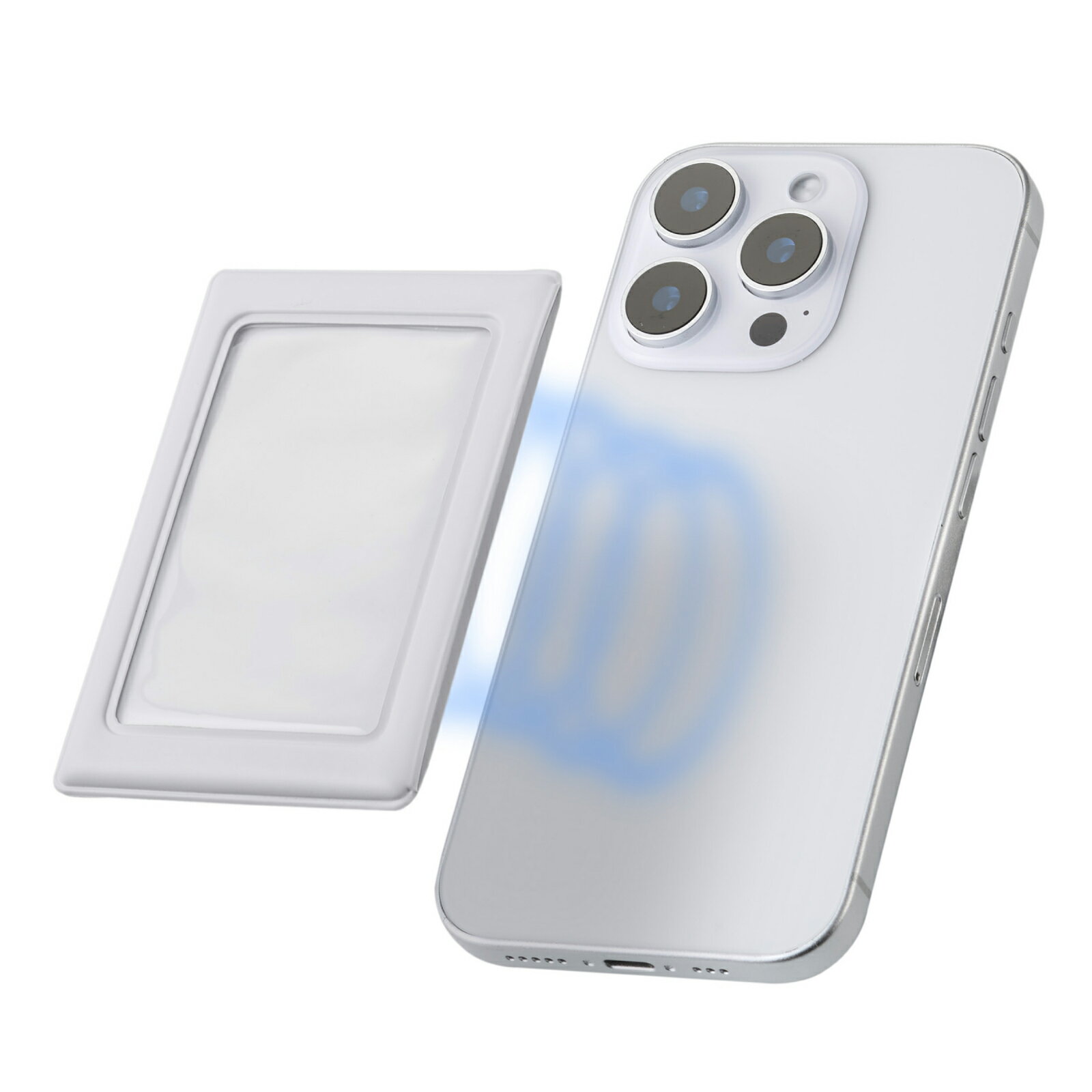 [ELECOM]チェキ用フォトフレーム マグネット式 instax mini film用 MagSafe装着可 落下防止カバー付 写真収納 ホワイト IC-PCMGWH/ICPCMGWH