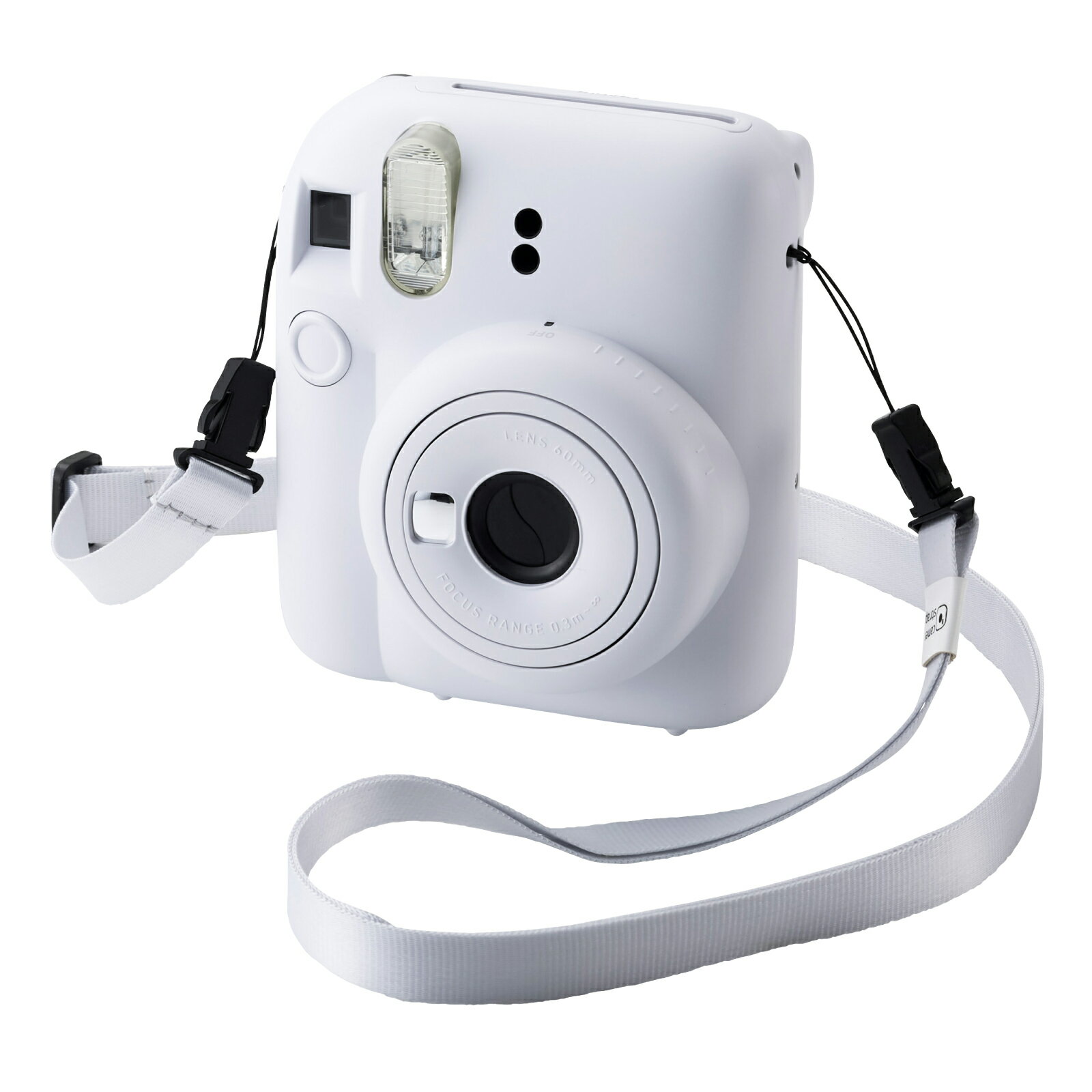 [ELECOM]カメラストラップ 首掛け / 肩掛け / たすき掛け チェキ instax 写ルンです コンデジ対応 長さ調整可 ホワイト IC-STSDM12WH/ICSTSDM12WH