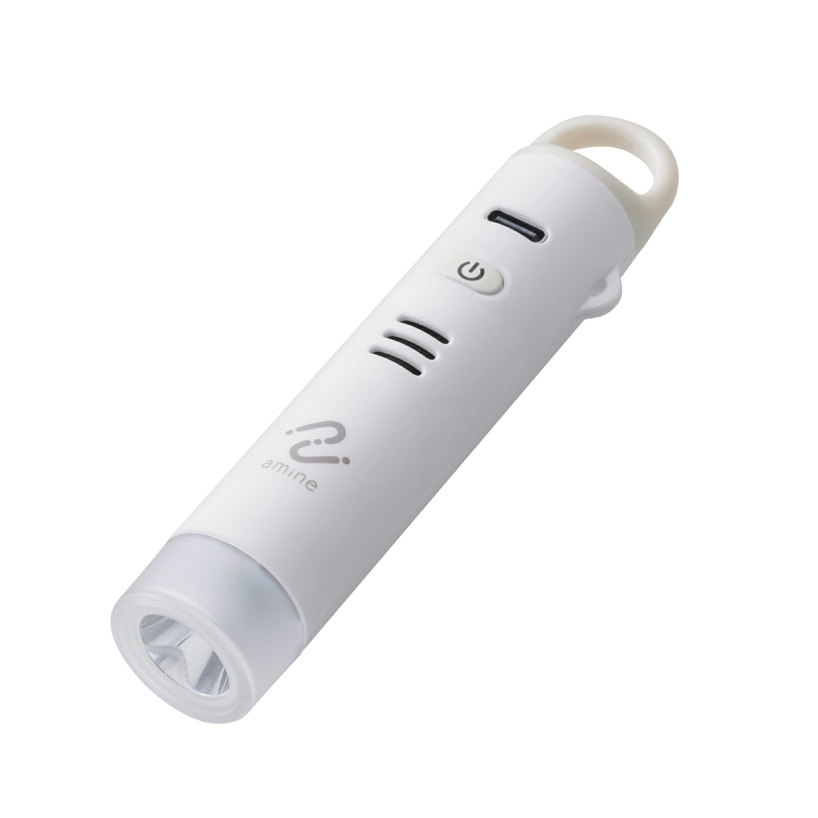 [ELECOM]紛失防止タグ Apple「探す」対応 iPhone用 防犯ブザー 充電式 音と光 SOS機能 サイレント通報 防水 防塵 IP65 ストラップホール付 バッグ ナチュラルホワイト LGT-UCSS1WHM/LGTUCSS1WHM