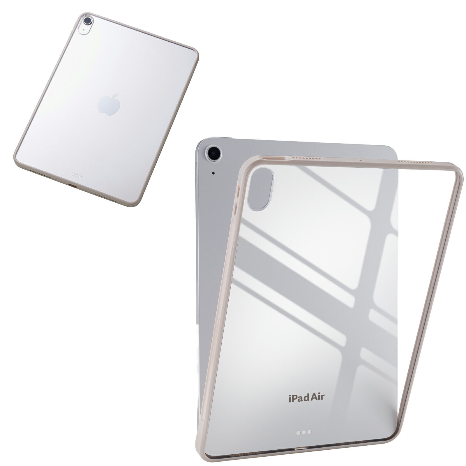 樂天商城 - [ELECOM]iPad Air ケース 11インチ ( M3 / M2 ) / 10.9インチ 第5世代 第4世代 カバー 耐衝撃 背面クリア グレージュ TB-A25MTSLOGB/TBA25MTSLOGB