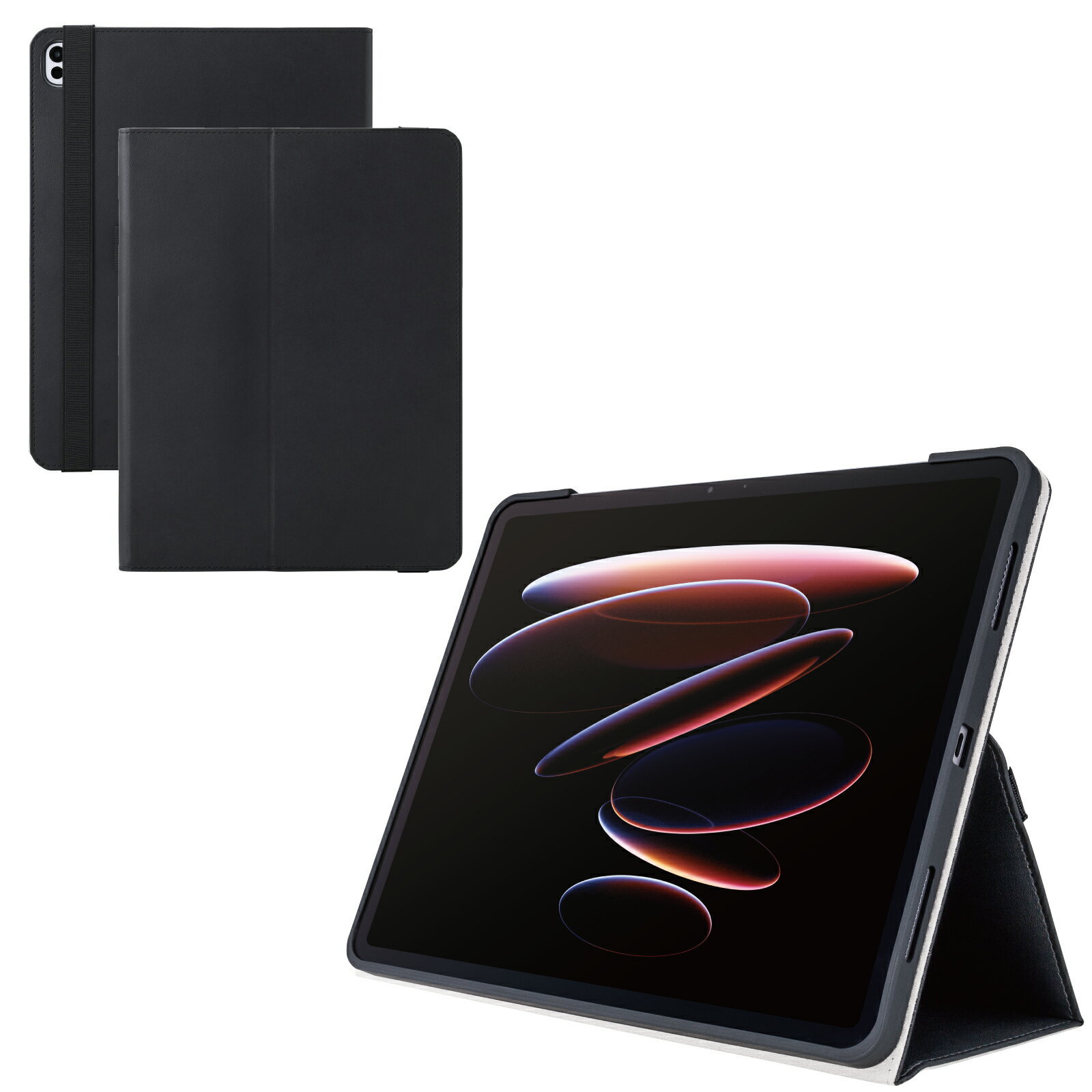 樂天商城 - [ELECOM]iPad Pro ケース 13インチ ( M4 ) ベルト付きフラップ カバー Apple Pencil収納 2アングル スタンド 軽量 耐衝撃 ブラック TB-A25PLPLF2BK/TBA25PLPLF2BK