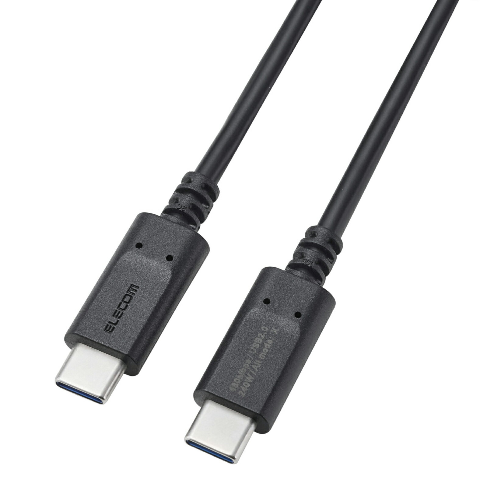 樂天商城 - [ELECOM]240W PD EPR USB Type-C ケーブル 1m eMarker 480Mbps ブラック MPA-CCPE10BK/MPACCPE10BK