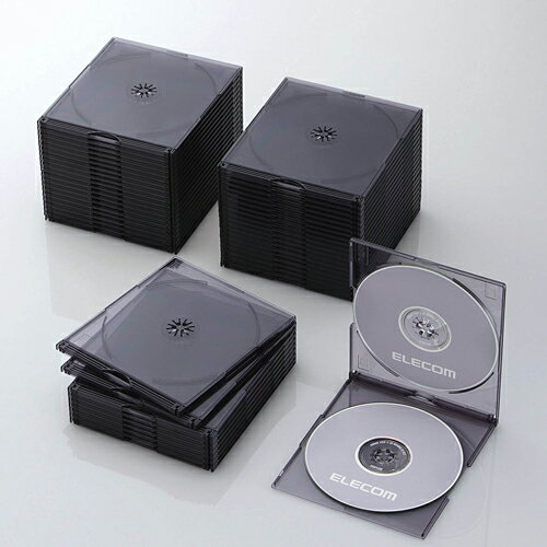 [ELECOM] Blu-ray/DVD/CDケース（スリム/PS/2枚収納） /CCD-JSCSW50CBK/CCDJSCSW50CBK
