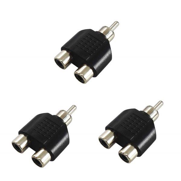 [3個入][R]F-FACTORY RCA/ピン端子 2分配アダプター 分配プラグ ニッケルメッキ P-757-3P/P7573P