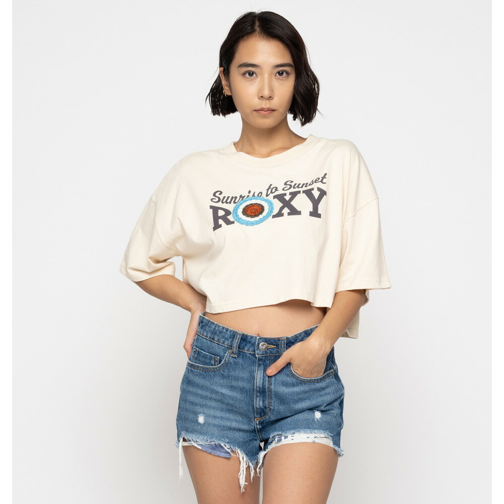 ROXY  半袖Tシャツ ロキシー 24SSレディス レディース アパレル 女性用 ショート丈 ワイドシルエット ティーシャツ 普段着 ◎Tシャツのみの販売です。日本サイズです。