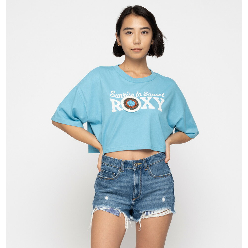 ROXY  半袖Tシャツ ロキシー 24SSレディス レディース アパレル 女性用 ショート丈 ワイドシルエット ティーシャツ 普段着 ◎Tシャツのみの販売です。日本サイズです。