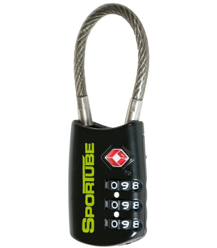 【納期B】スポーチューブ SPORTUBE TSALK 【Sportube TSA Combination Cable LOCK】ダイヤル式ワイヤーロック ケーブルロック ダイヤル鍵 旅行 Travel Accessory - Black ◎TSAケーブルロック（鍵）のみの販売ページです