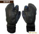 松岡手袋 24/25【ESK-2130 BLACK/NAVY】 MATSUOKA GLOVE エルゴグリップ立体型 マツオカグローブ スキー グローブ 手袋 3フィンガー ハンドストラップ メッシュバック ミニブラシ 標準装備 やぎ革 牛革