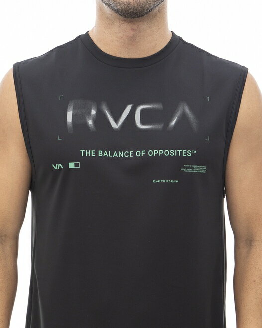 RVCA　メンズ RVCA RADIAL REFLECT TT タンクトップ ルーカ メンズ ノースリーブ　 24 S/S Tシャツ 男性用 RVCAロゴ　クルーネック 袖なし　ナイトラン 伸縮性　吸汗性　抗菌性　ビーチ　プール　トレーニングウェア　