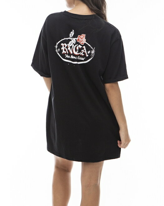 RVCA　レディース ROSE CT DRESS ワンピース ルーカ 　 24 S/S 女性 RVCAロゴ　ドローコード　ビーチ　プール　100%コットン