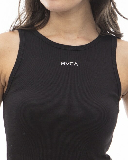 RVCA　レディース  MINI RVCA TANK TOP タンクトップ ルーカ 　 24 S/S 女性 RVCAロゴ ショート丈　へそ出し　スリム　細身シルエット　※こちらはタンクトップのみの販売になります