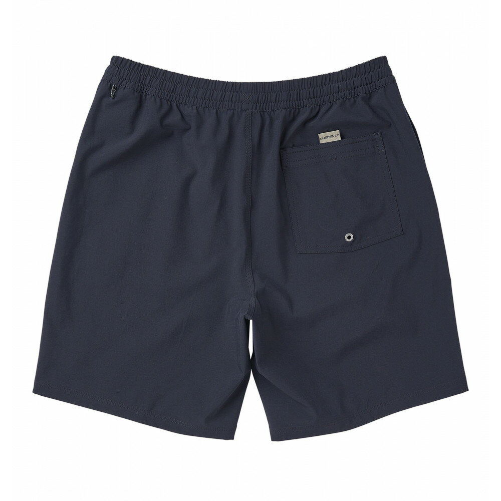 【RSL】QUIKSILVER 男性用水着【QBS242025：BLK】24SS クイックシルバー[ SOLID VOLLEY 19NB] メンズ 大人 ボードショーツ　サーフトランクス ジャムショーツ 海パン ウエスト部はゴム/紐でサイズ調整可 19インチ バックポケット付き [メール便対応可]