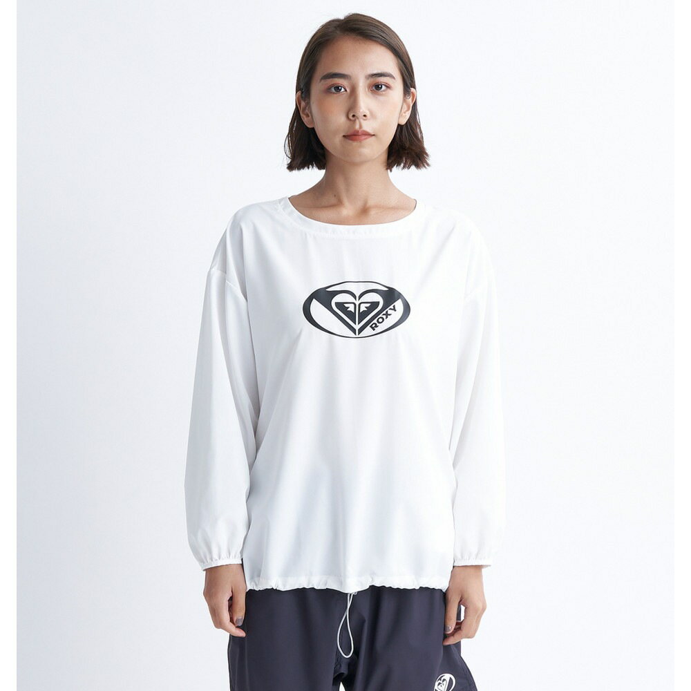 【RSL】ROXY アウトドア [RLY241030：WHT] 長袖ラッシュガード ロキシー 24SS【AIROSAMENTE L/S RASH】エアリーシリーズ ドローコード パッカブル レディース 女性用 アウトドア キャンプ 野外フェス　ロンT　ロングスリーブ ◎トップスのみの販売です。